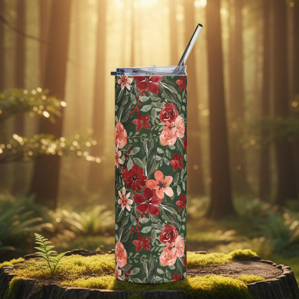 Forest Flowers 20oz Stainless Steel Tumbler