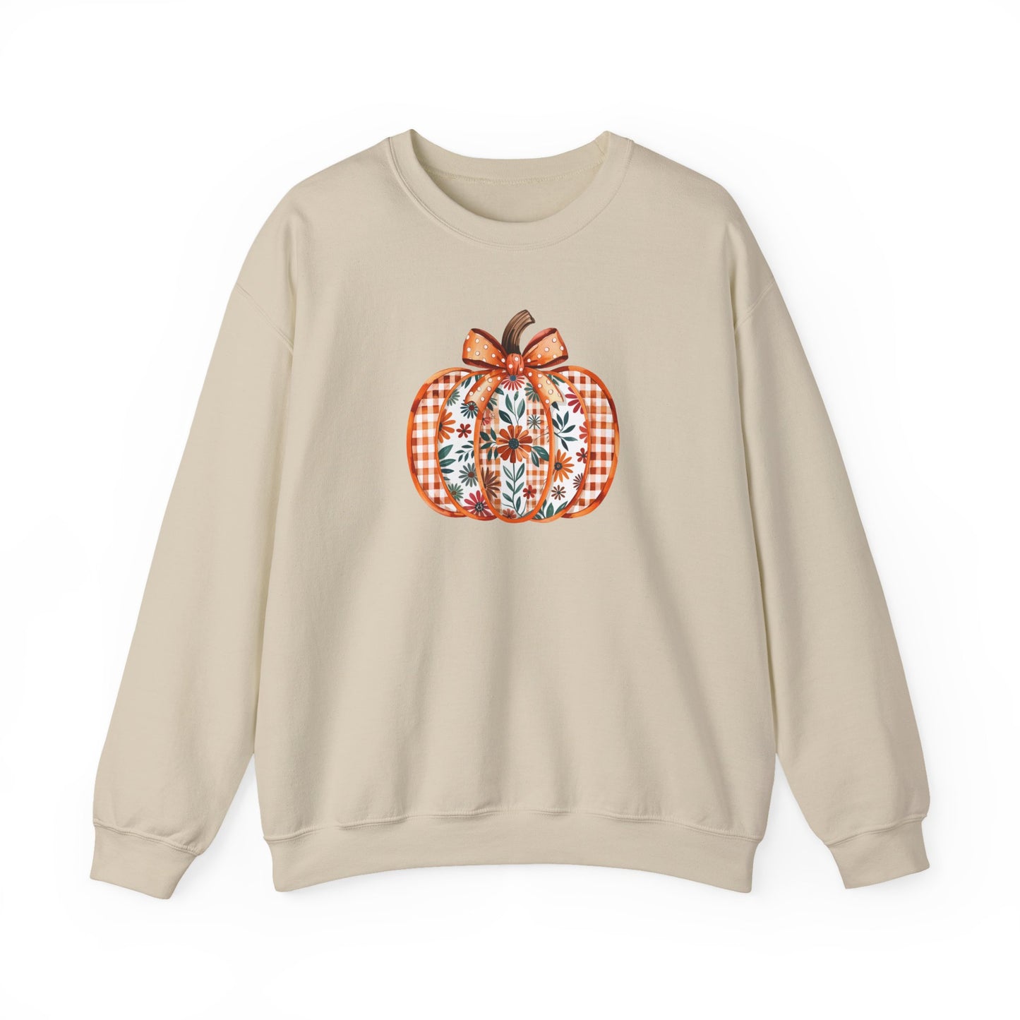 Floral Pumpkin Crewneck Adult Sweatshirt