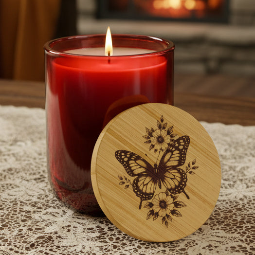 Wildwood Valley Butterfly 14oz Engraved Soy Candle | Scented Gift Candle