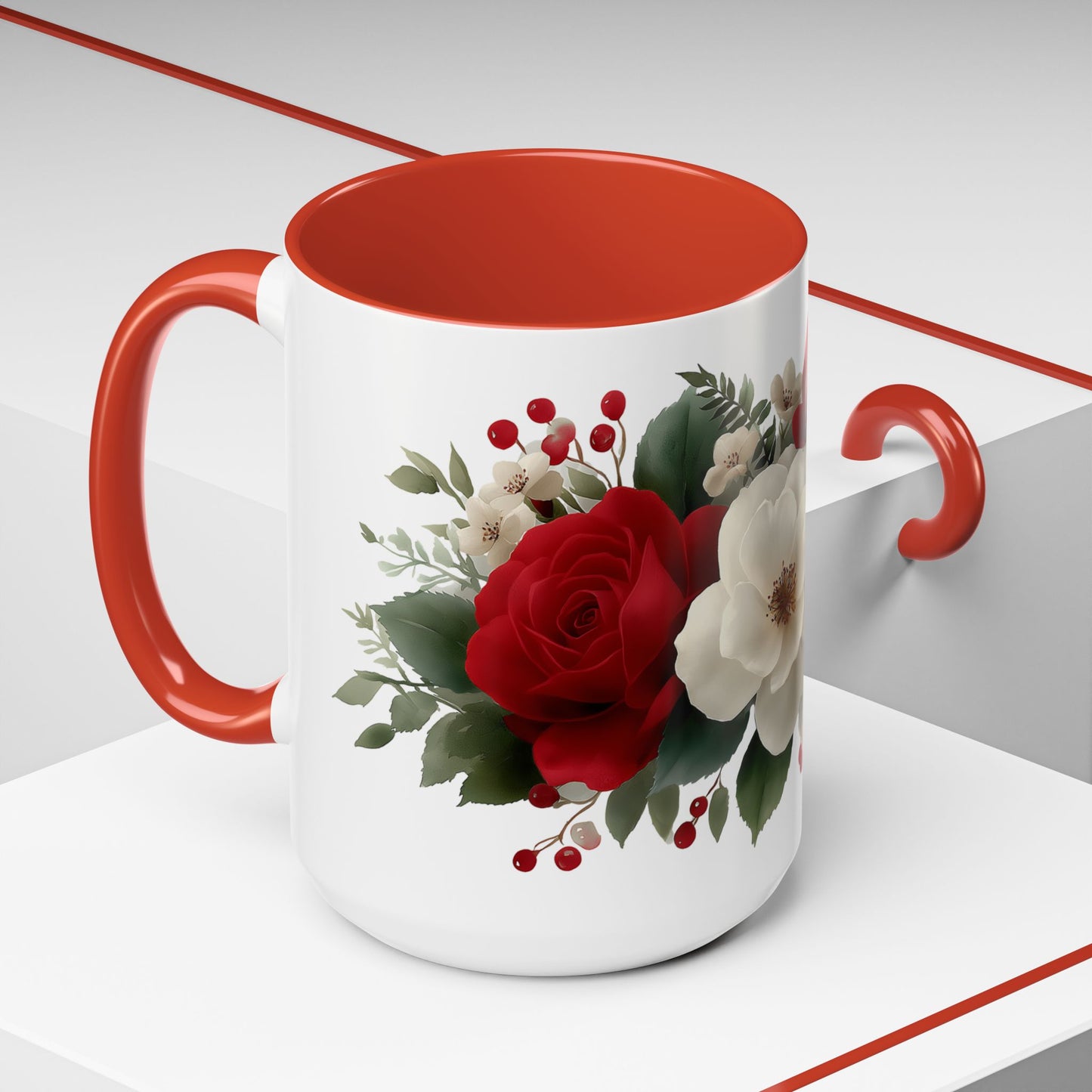 Red Roses 15oz Accent Coffee Mug