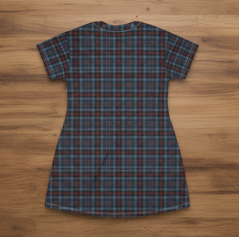 Highland Hearth Blue Plaid T-Shirt Dress