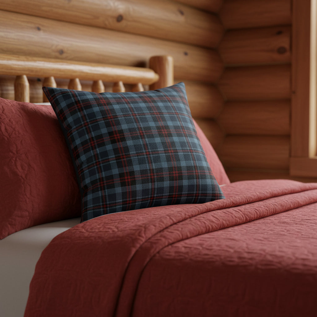 Highland Hearth Plaid Faux Suede Pillow