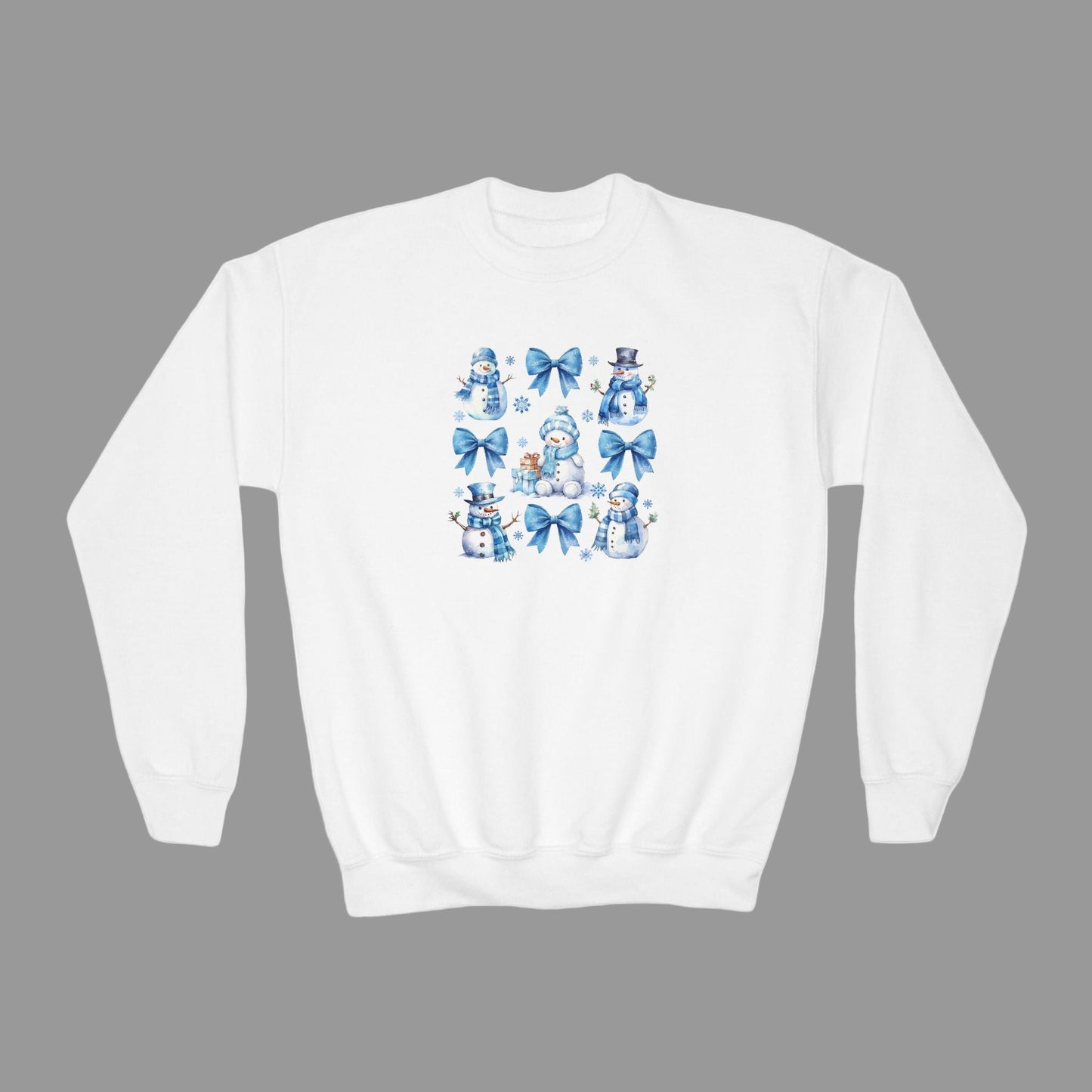 Coquette Winter Snowman Youth Crewneck Sweatshirt
