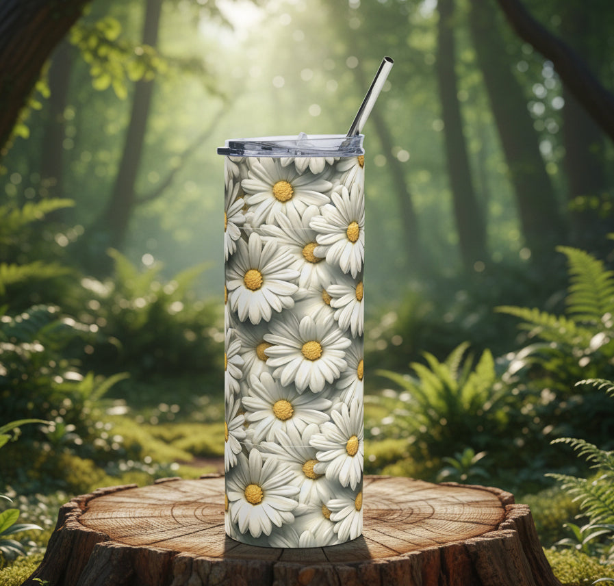 Daisy Floral 20oz Stainless Tumbler