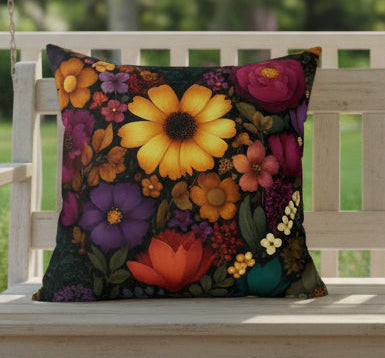 Twilight Garden Faux Suede Pillow