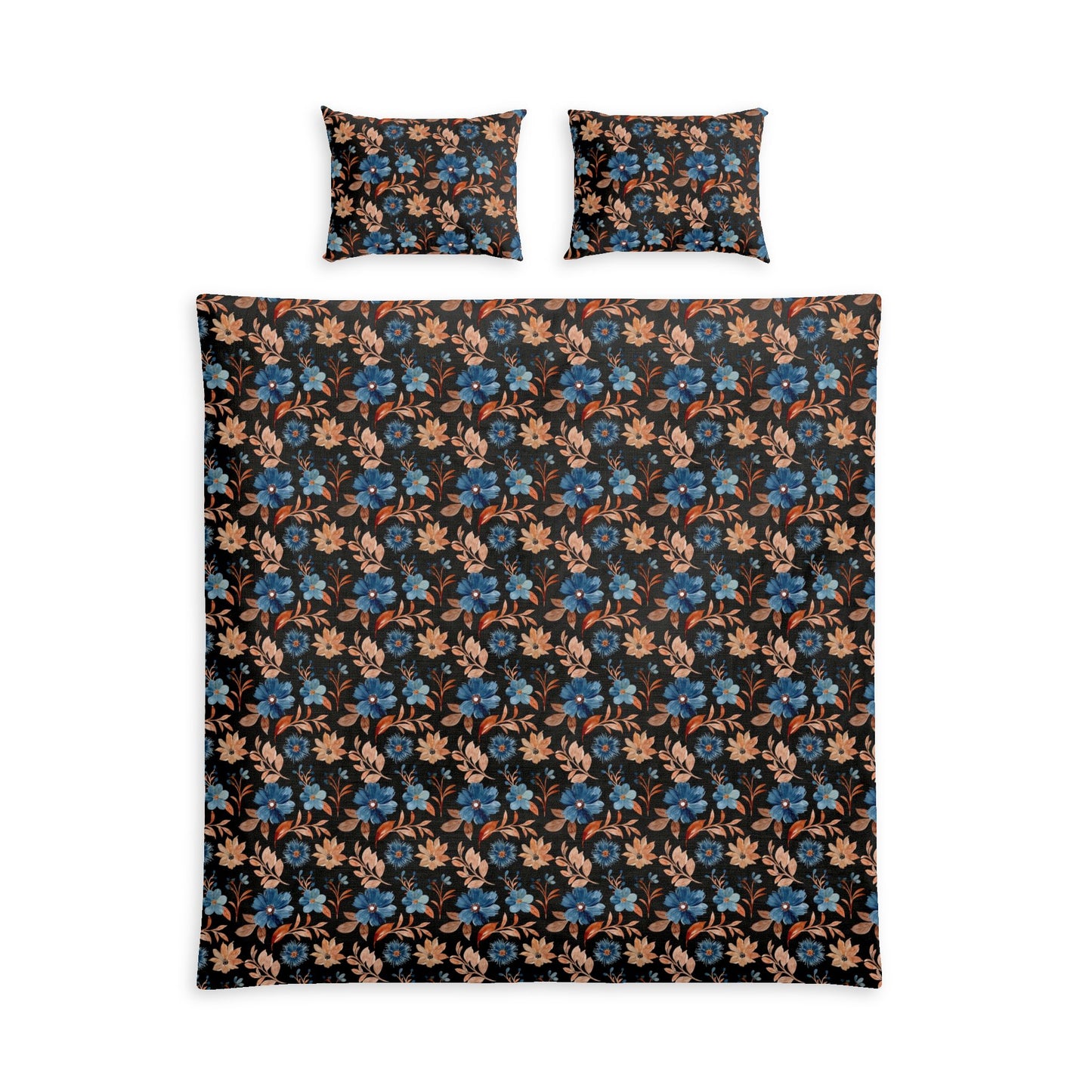 Vintage Blue & Brown Roses Bed Set