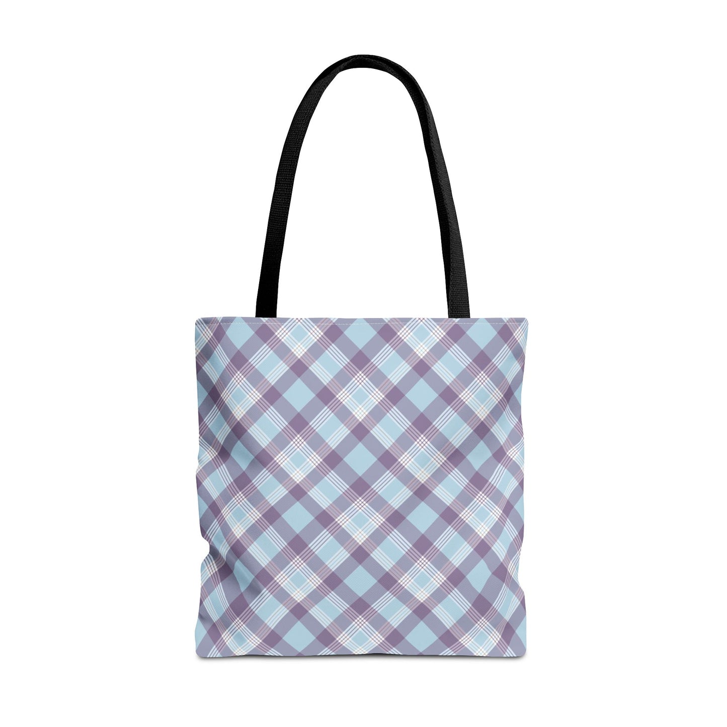 Plaid Purple Blue Tote Bag