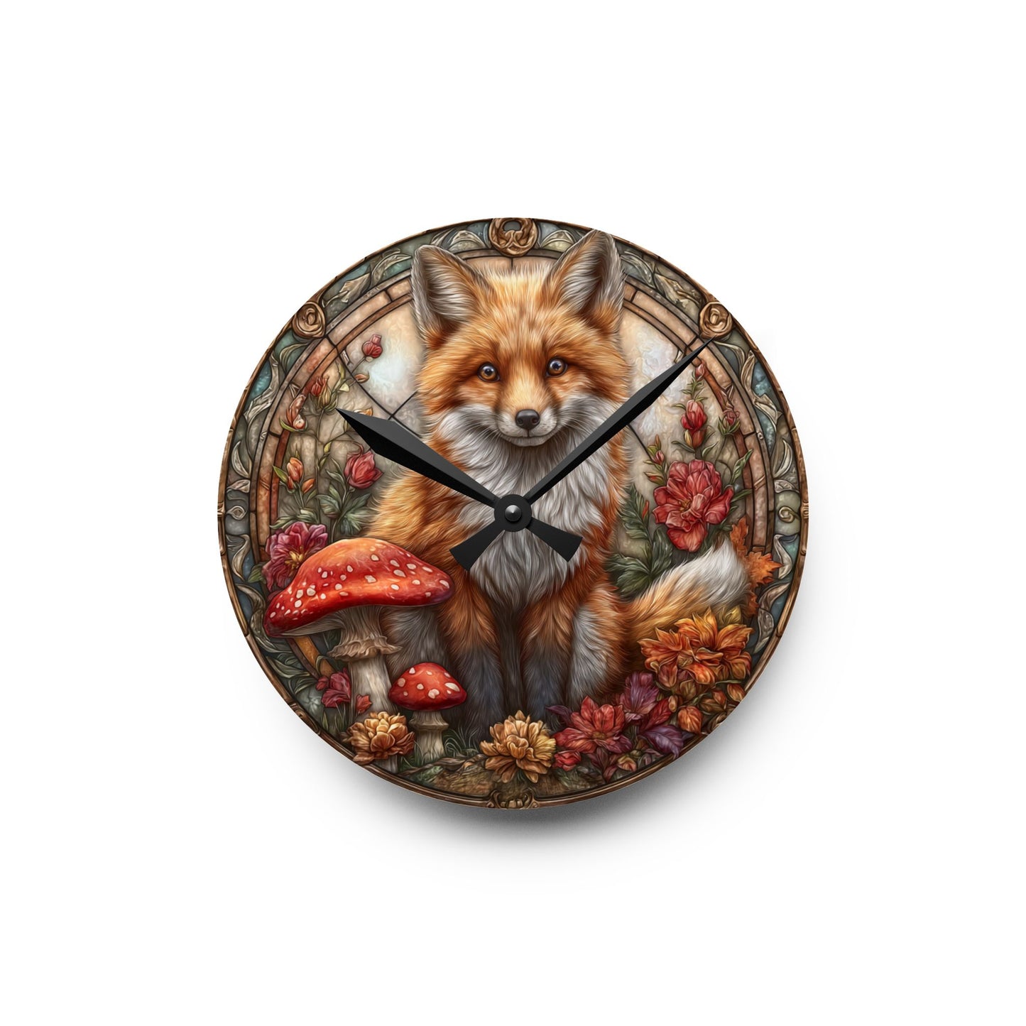 Autumn Fox Wall Clock