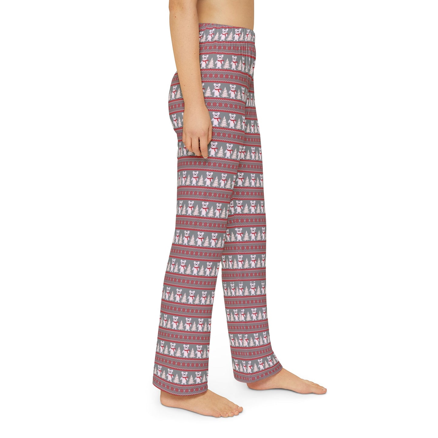 Kids Christmas Fair Isle Tiger Pajama Bottoms