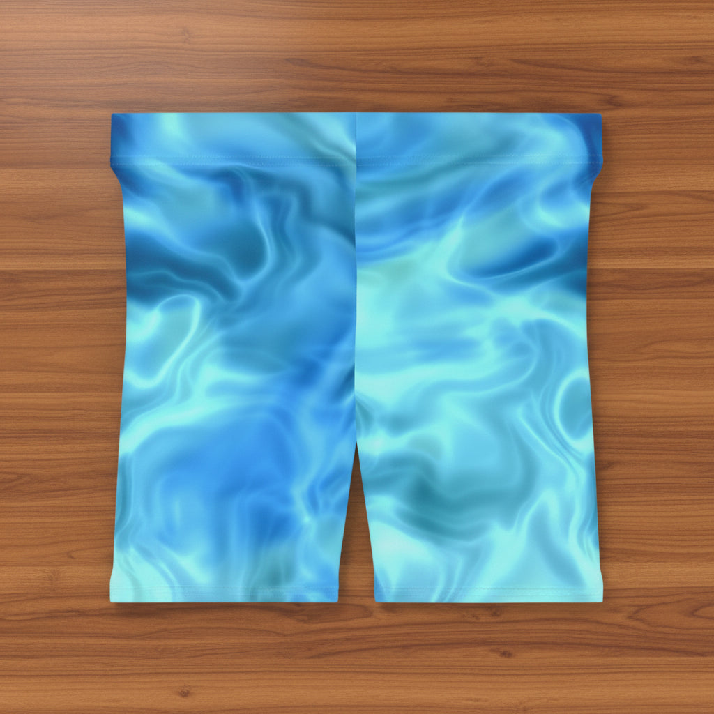 Swirling Water Yoga Shorts – Women's Activewear Sets
