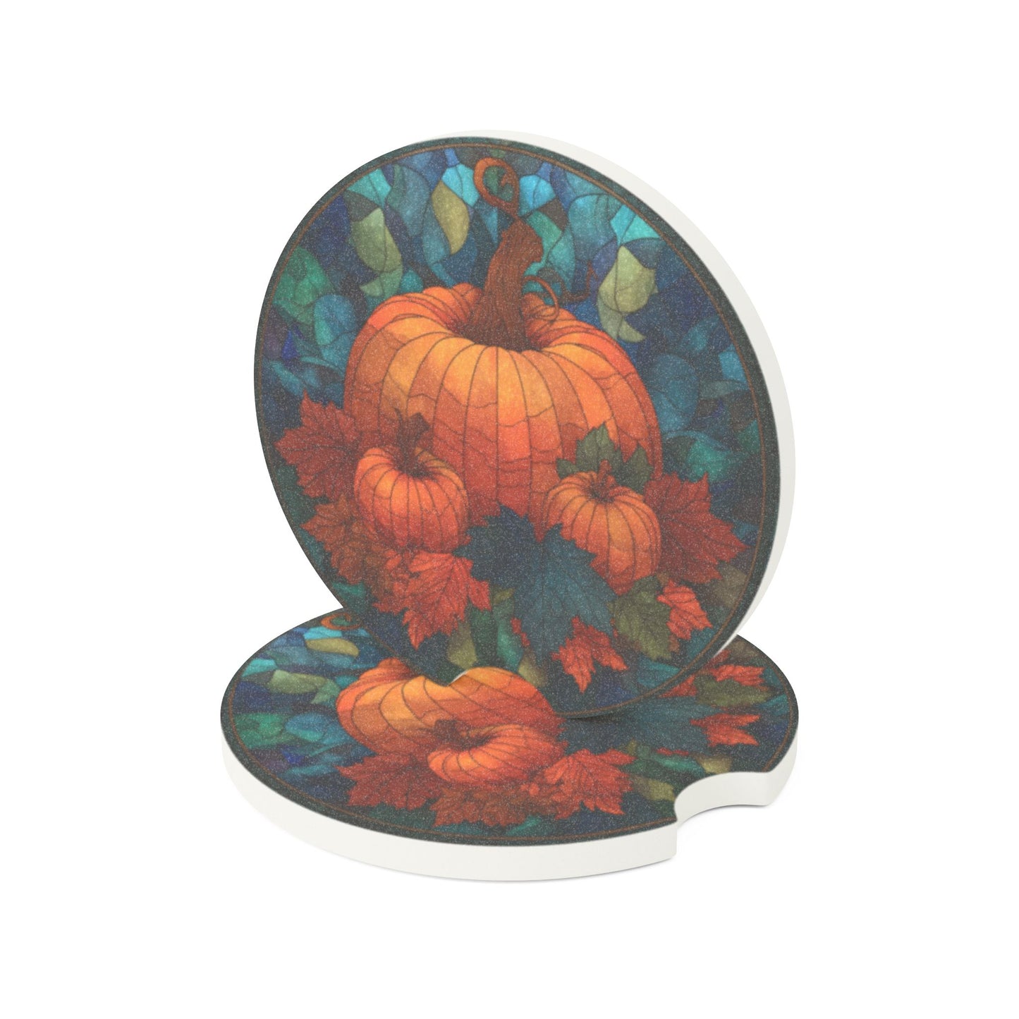 Autumn Pumpkin Soapstone Car Coaster