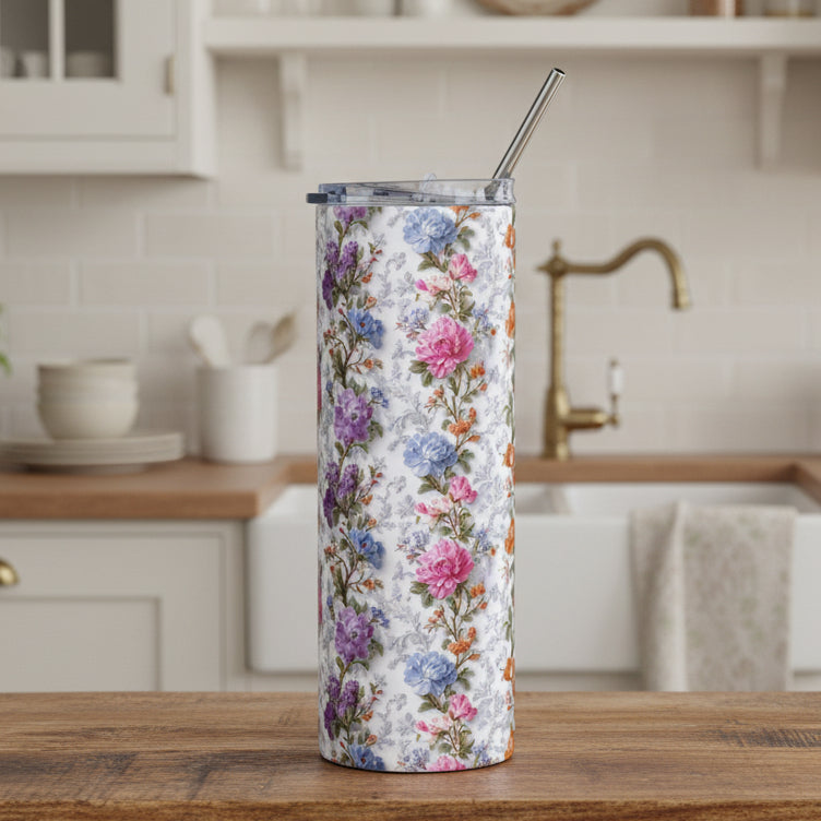 Vintage Floral 20oz Stainless Steel Tumbler