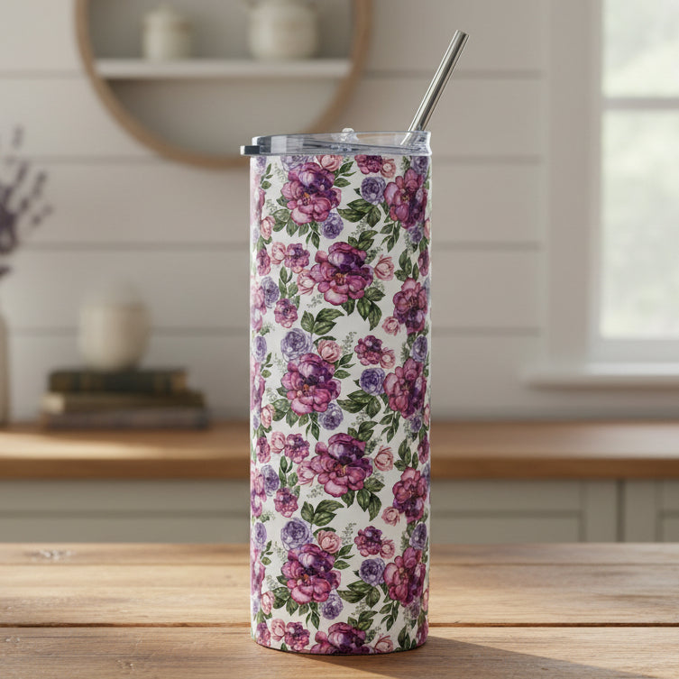 Watercolor Roses 20oz Stainless Tumbler
