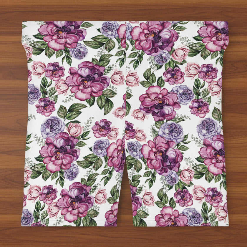 Watercolor Roses Bike Shorts | Floral Activewear