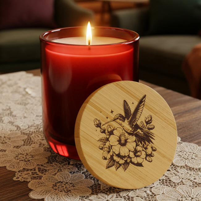 Wildwood Valley Hummingbird 14oz Engraved Soy Candle | Scented Gift Candle