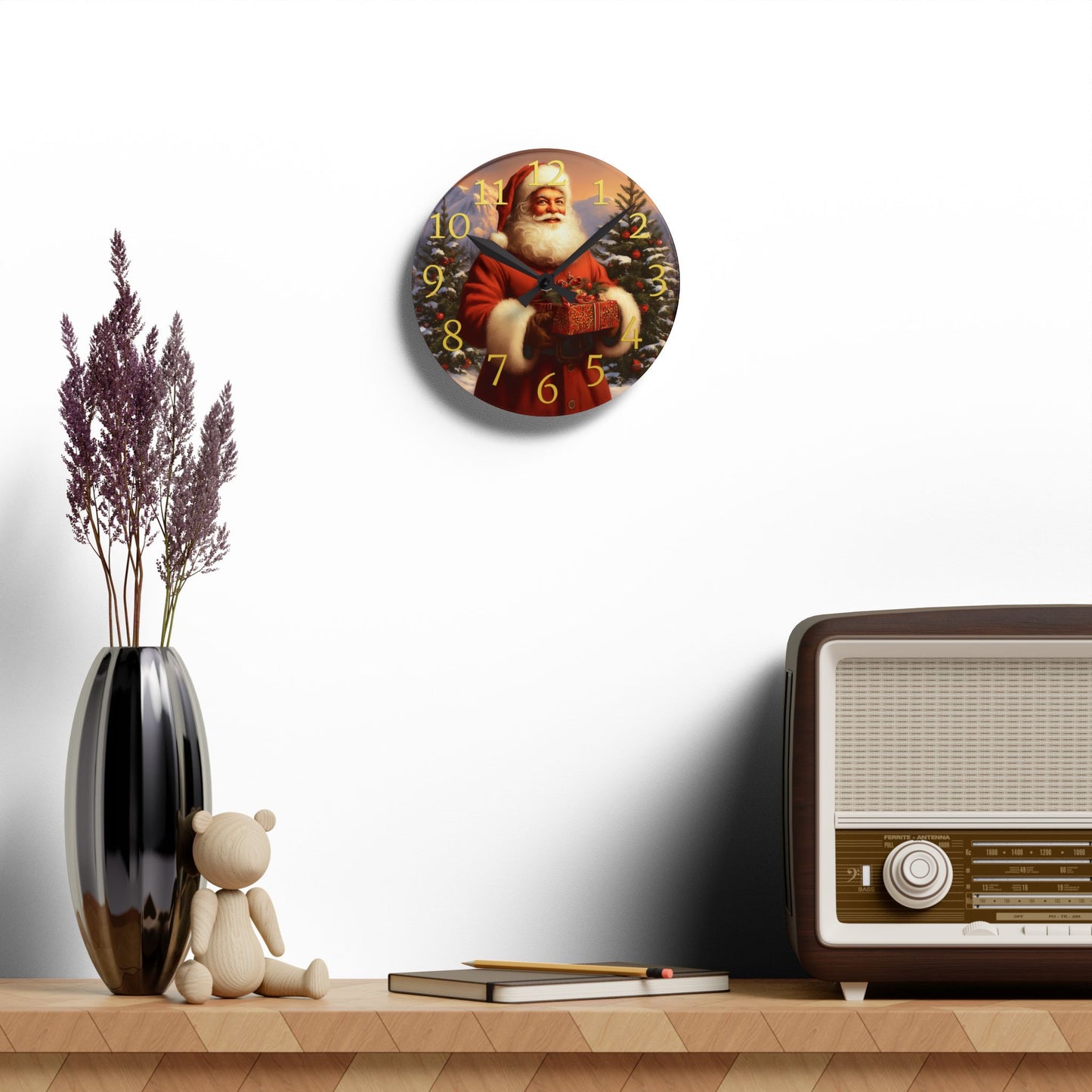 Santa's Gift Wall Clock