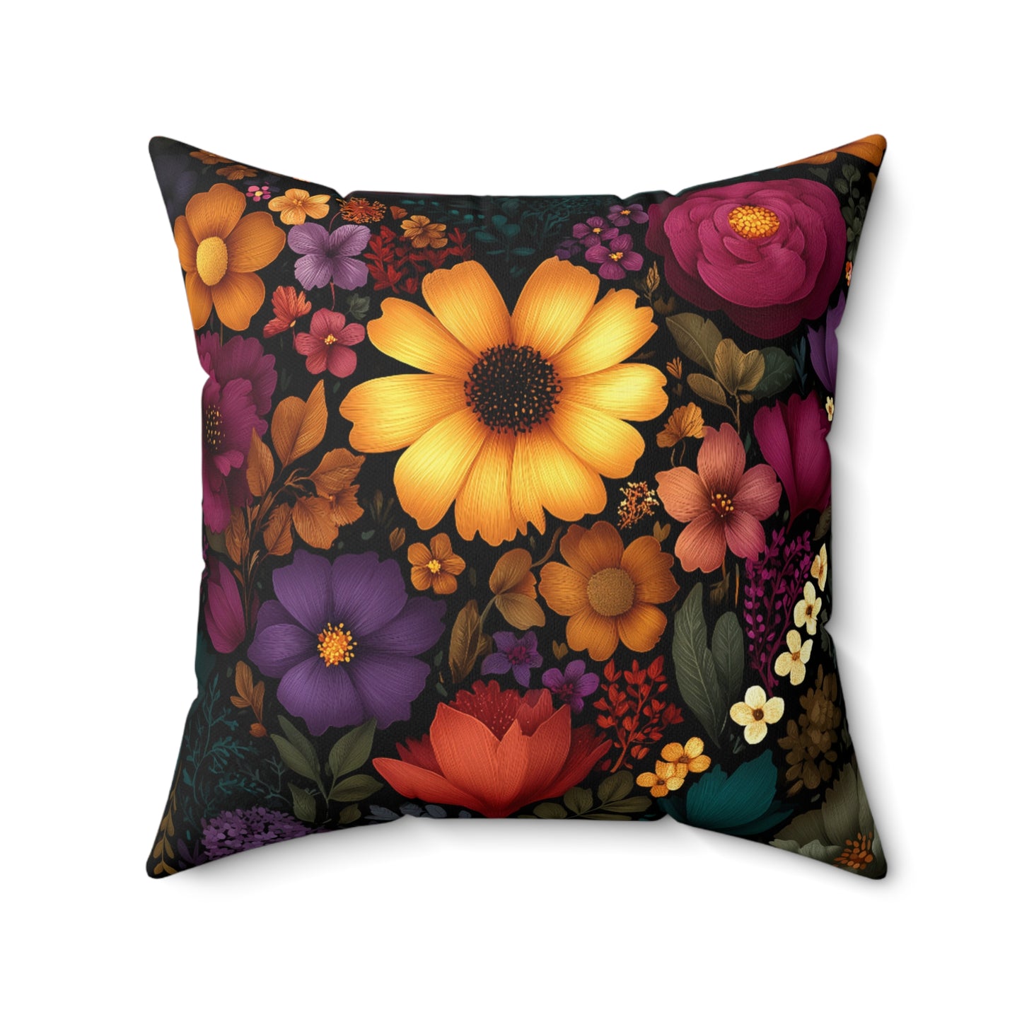 Twilight Garden Faux Suede Pillow