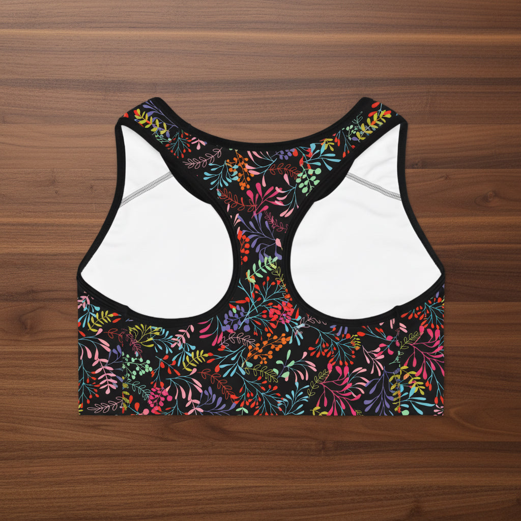 Floral Foliage Sports Bra