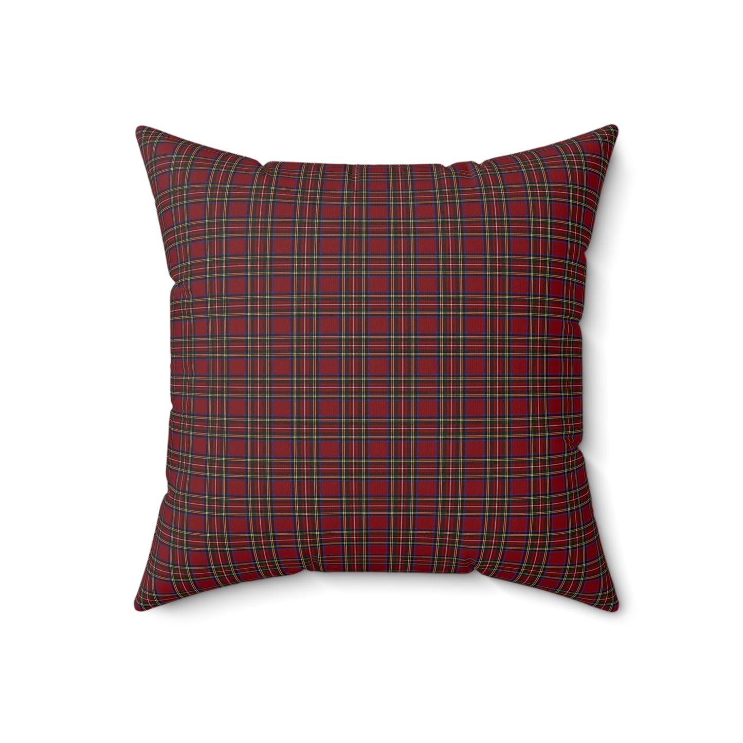 Christmas Eve Plaid Faux Suede Square Pillow