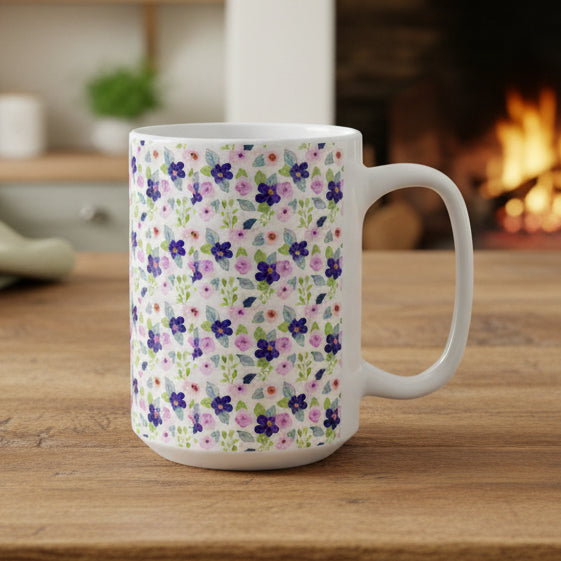 Spring Violets Ceramic Mug (11oz, 15oz)