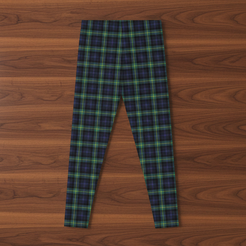 Green and Navy Plaid Leggings