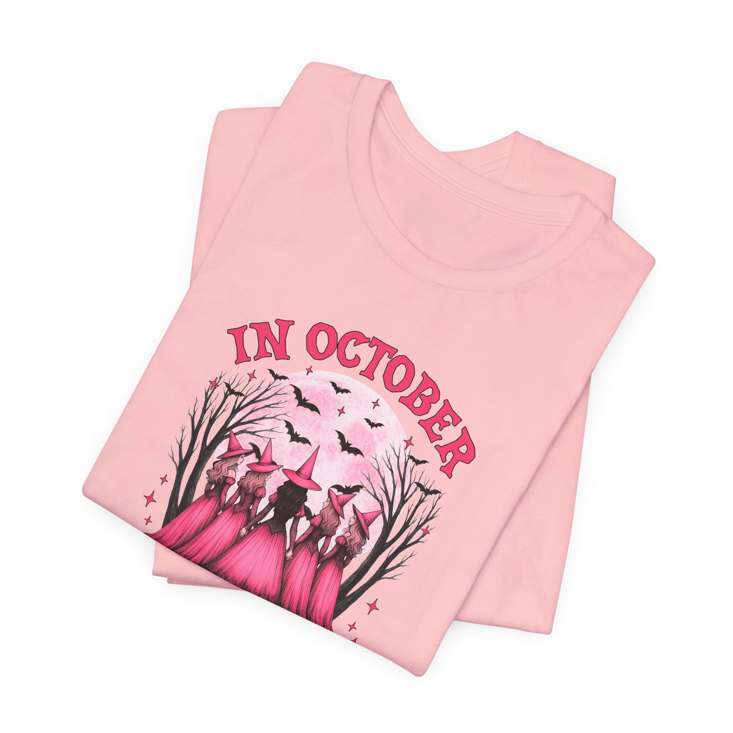 In October We Wear Pink - Witches Coven • Breast Cancer Awareness T-Shirt