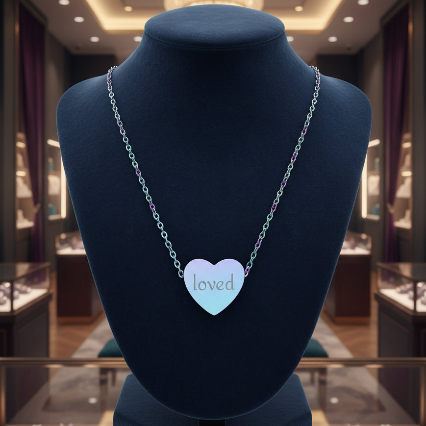 'Loved' Heart Necklace