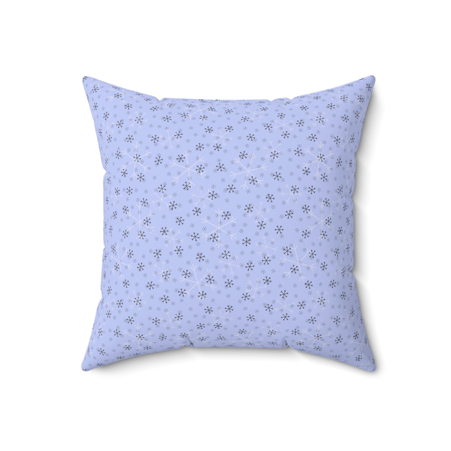 Light Blue Snowflake Throw Pillow