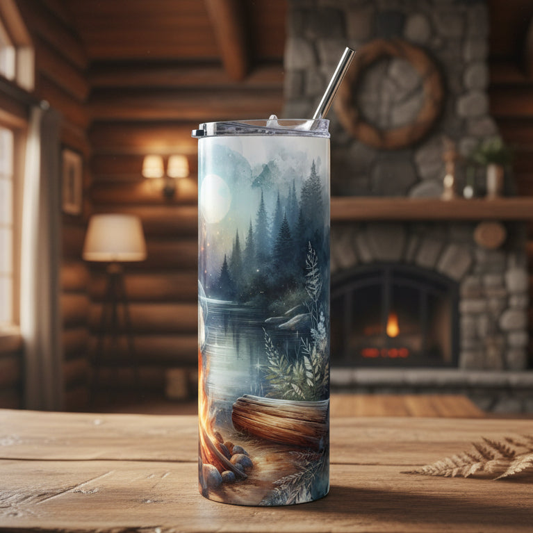Full Moon Campfire 20oz Stainless Steel Tumbler