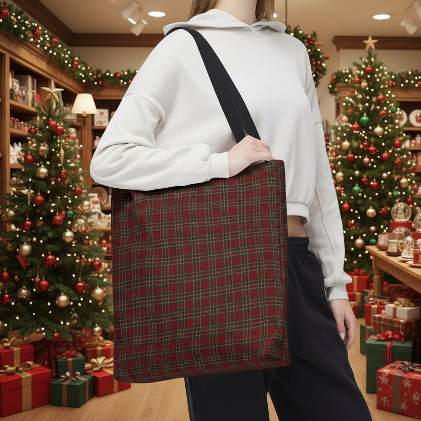 Christmas Eve Plaid Tote Bag