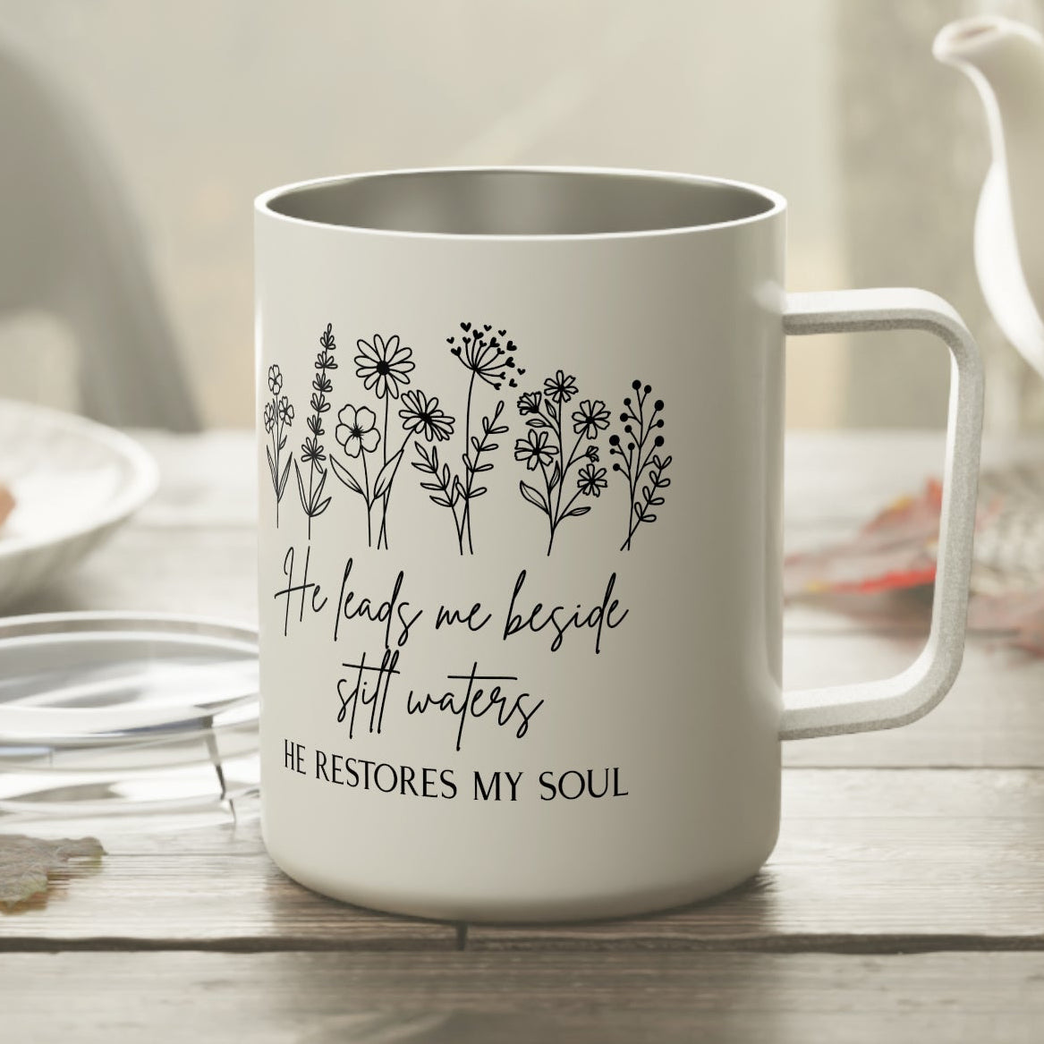 He Restores My Soul 10oz Insulated Coffee Mug