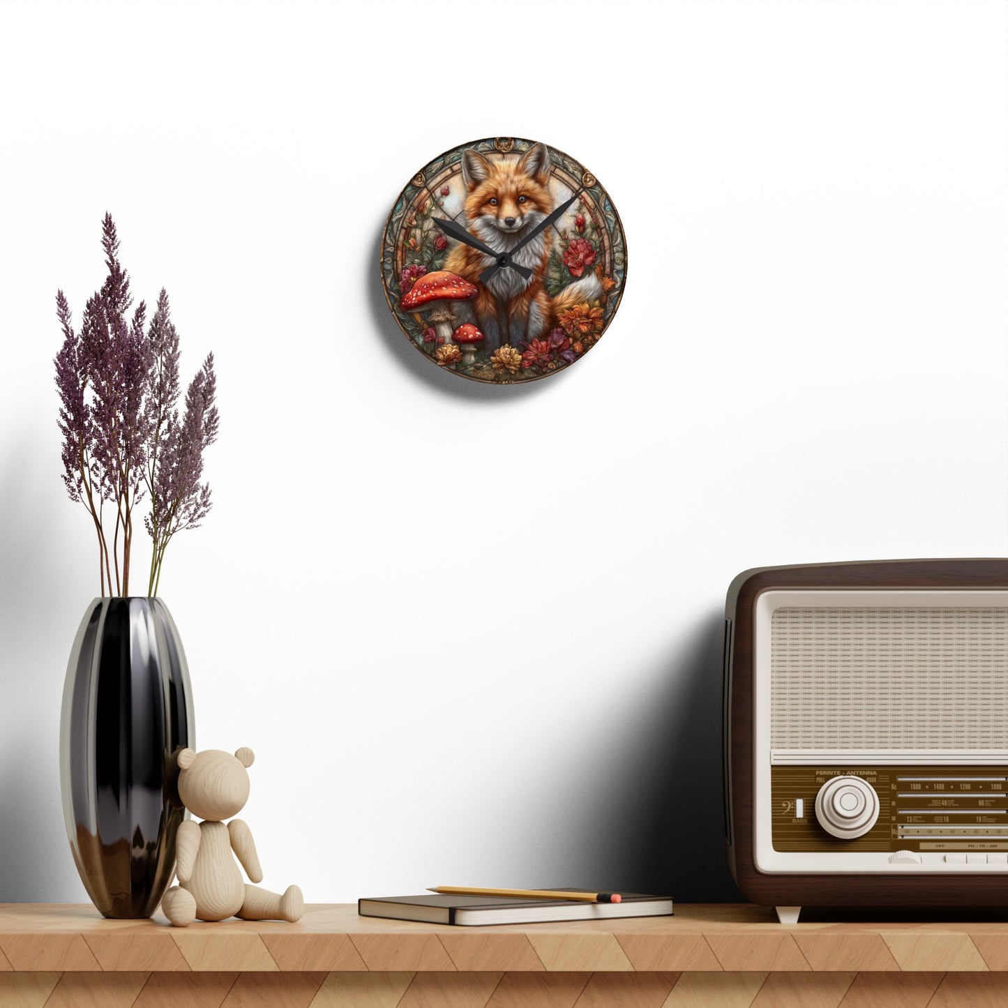 Autumn Fox Wall Clock