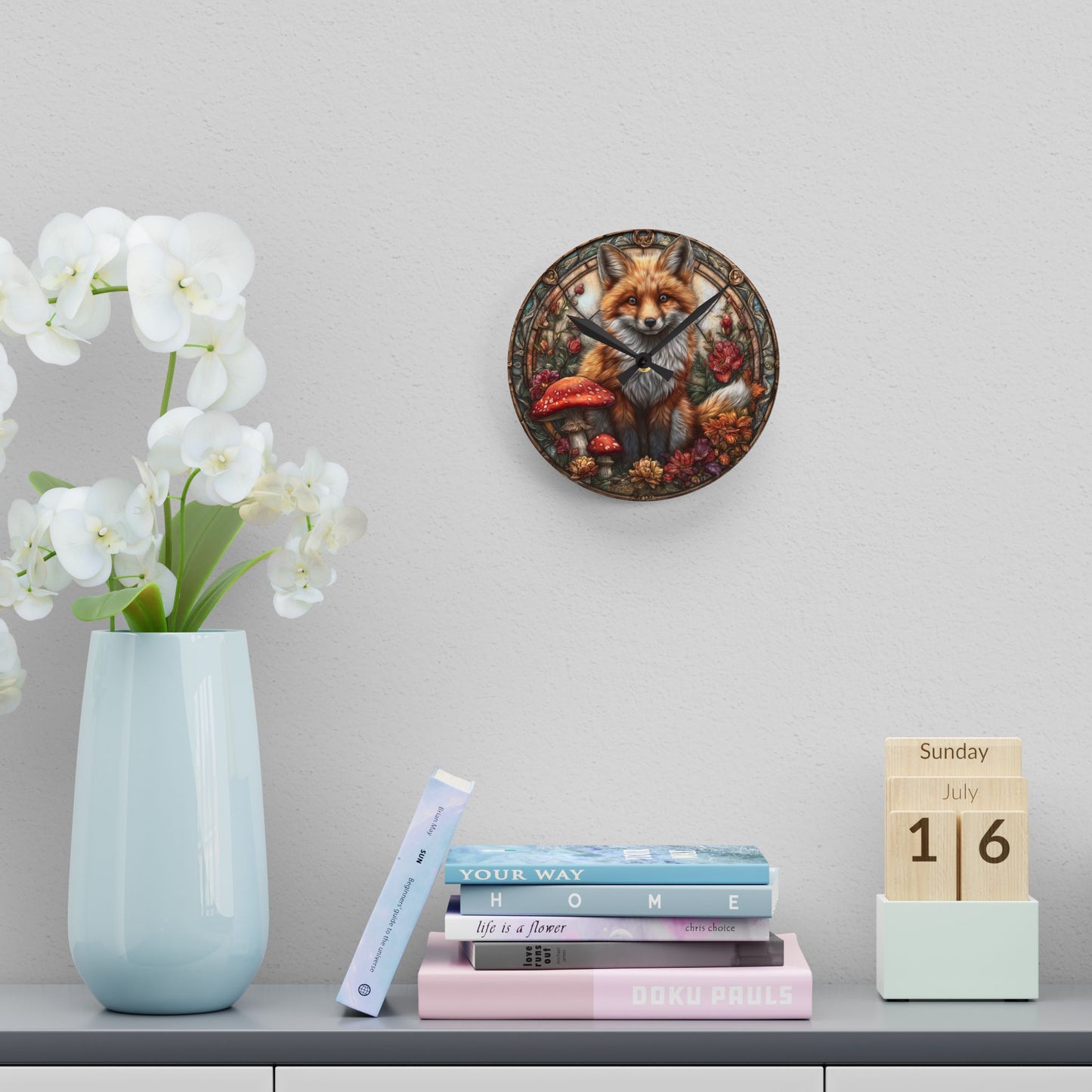 Autumn Fox Wall Clock