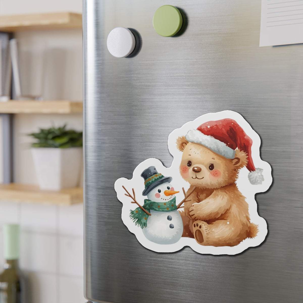 Christmas Bear & Snowman Magnet