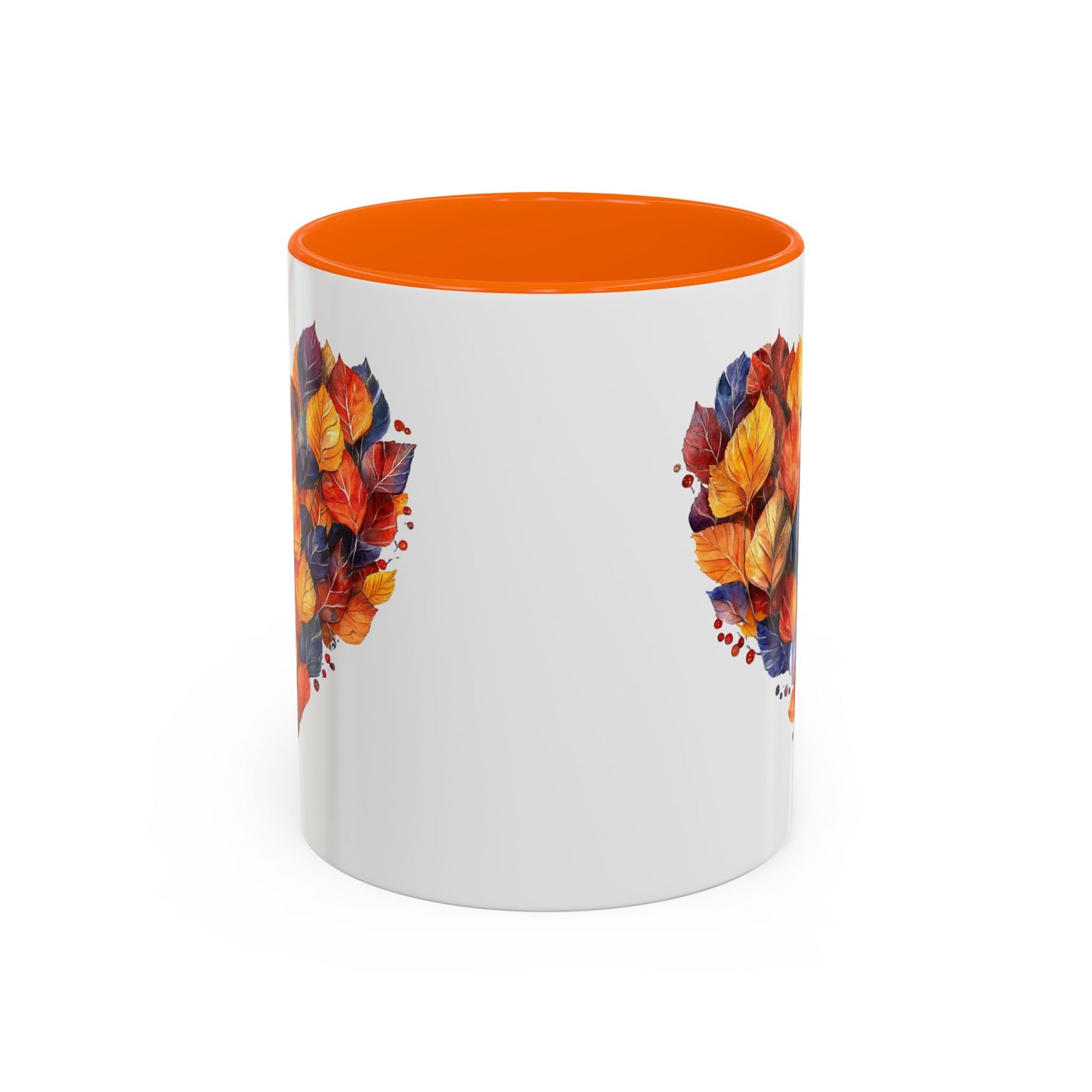 Autumn Leaf Heart Accent Coffee Mug | 11oz or 15oz