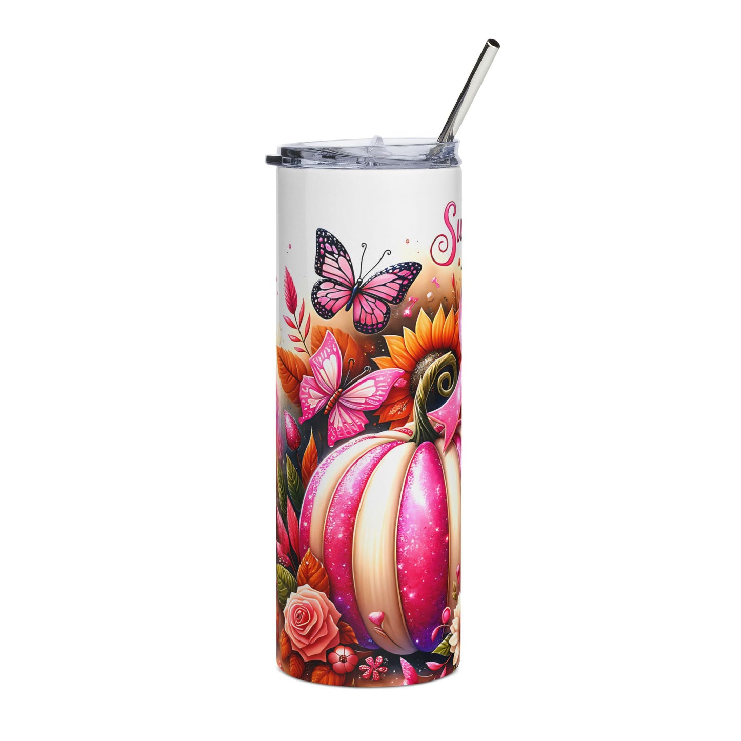 Fall Themed Cancer Survivor 20oz Stainless Steel Tumbler