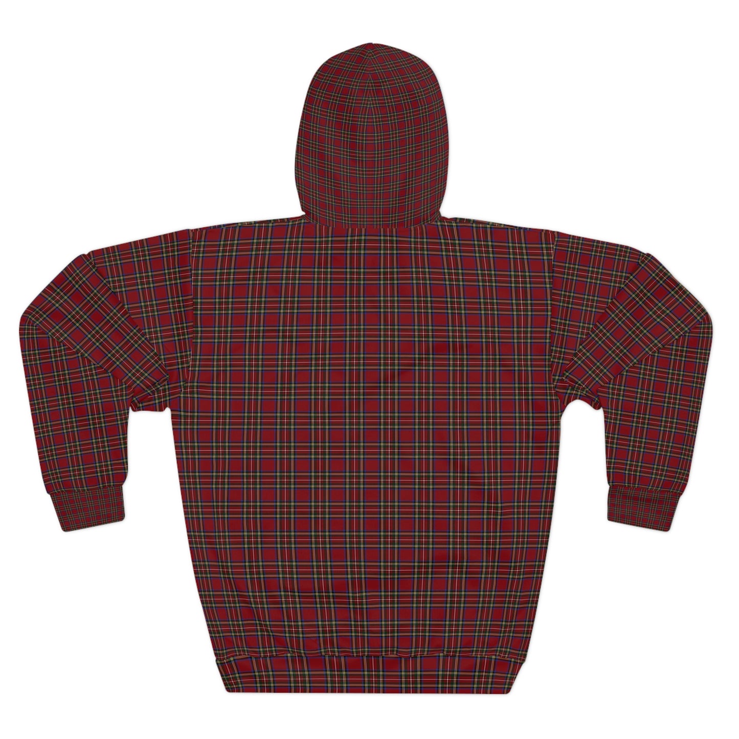 Oklahoma Plaid Hoodie — Red Tartan State Script Pullover
