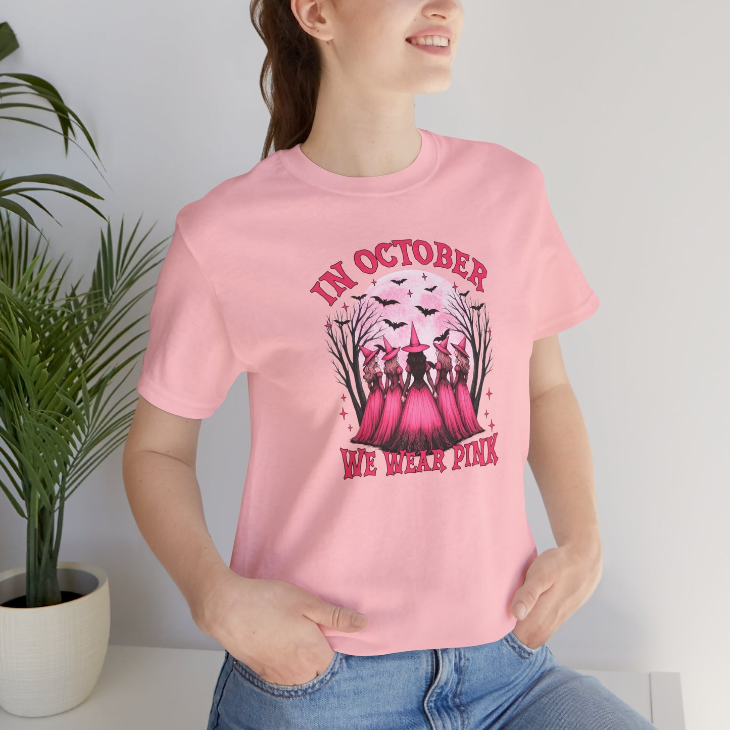 In October We Wear Pink - Witches Coven • Breast Cancer Awareness T-Shirt