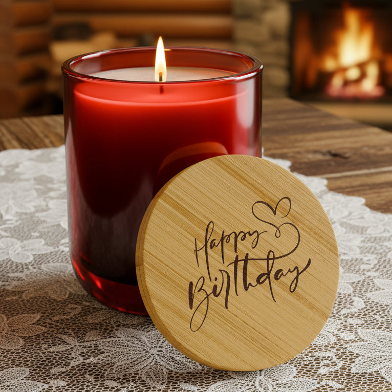 Happy Birthday 14oz Engraved Soy Candle | Scented Gift Candle