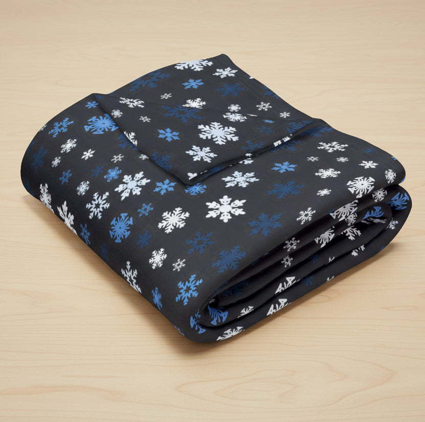 Blue Snowflakes Arctic Fleece Blanket