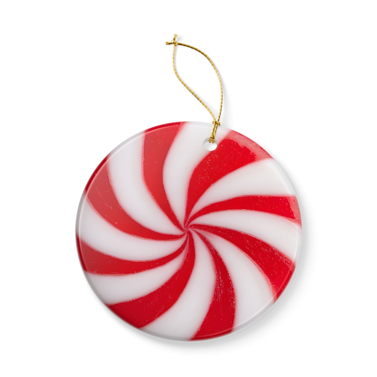 Peppermint Swirl Ceramic Ornament