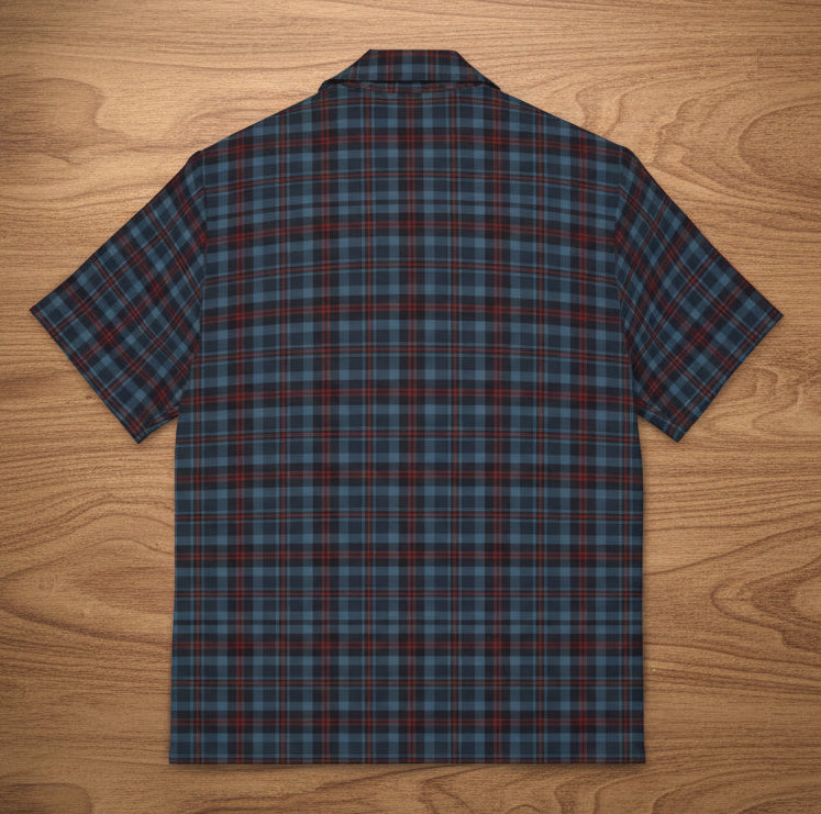 Highland Hearth Men's Blue Plaid Button-Up Shirt