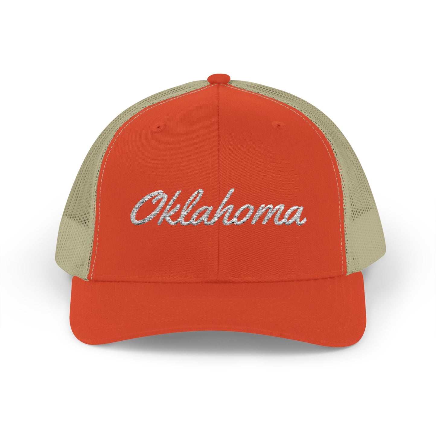 Oklahoma White Embroidered Mesh Back Baseball Cap