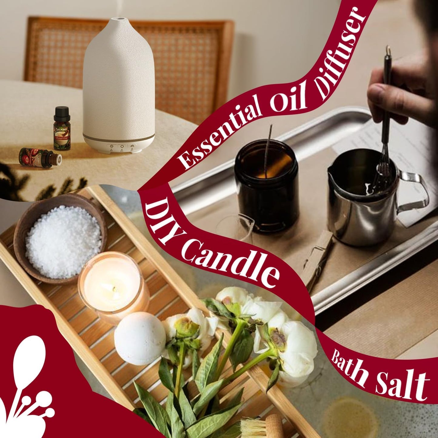 Christmas Fragrance Oils, Premium Essential Oil for Diffuser, Scented Oil Gift Set for Soap Candle Making - Christmas Wreath, Apple Cinnamon, Gingerbread, Candy Cane, Christmas Pudding, Eggnog