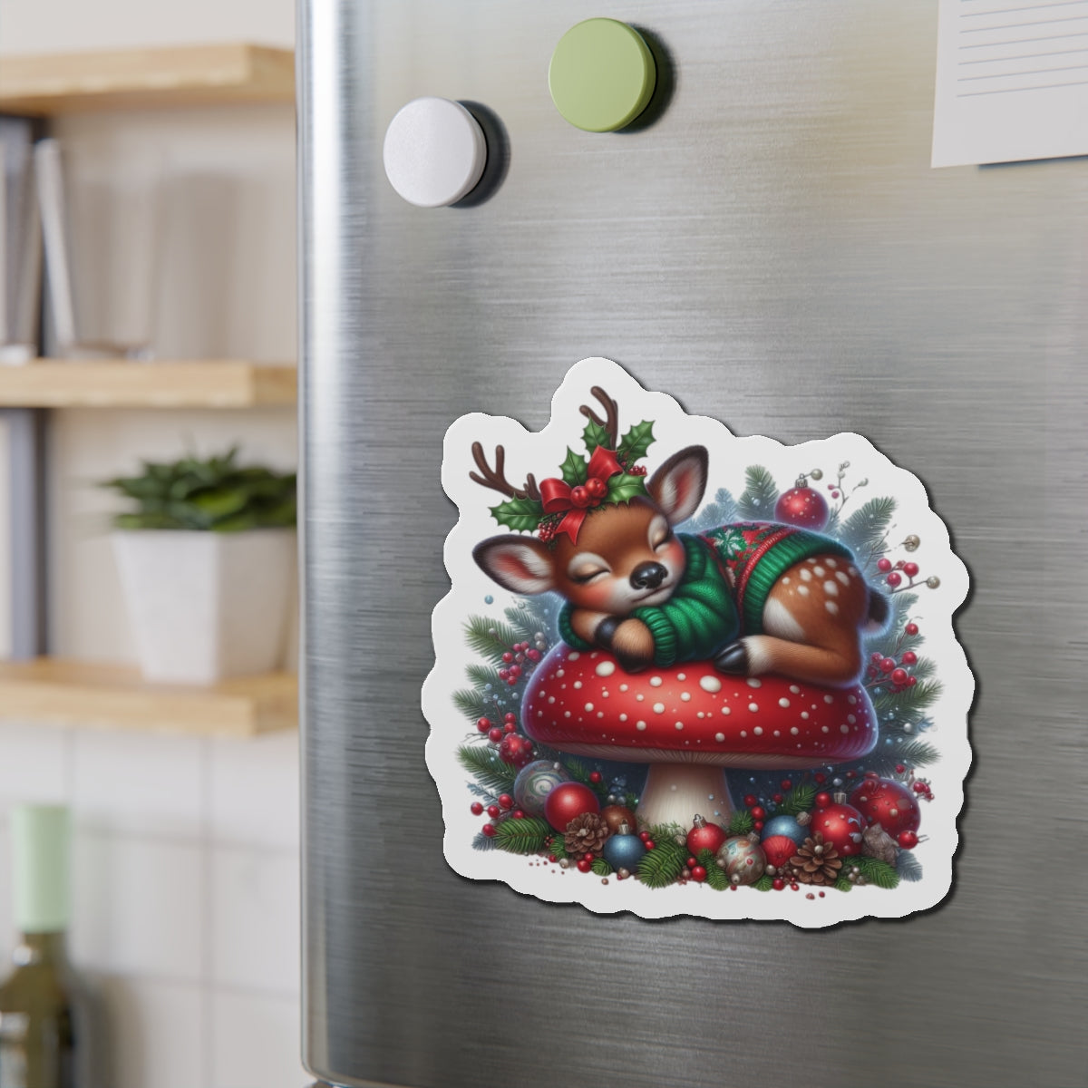 Sleeping Reindeer Fridge Magnet