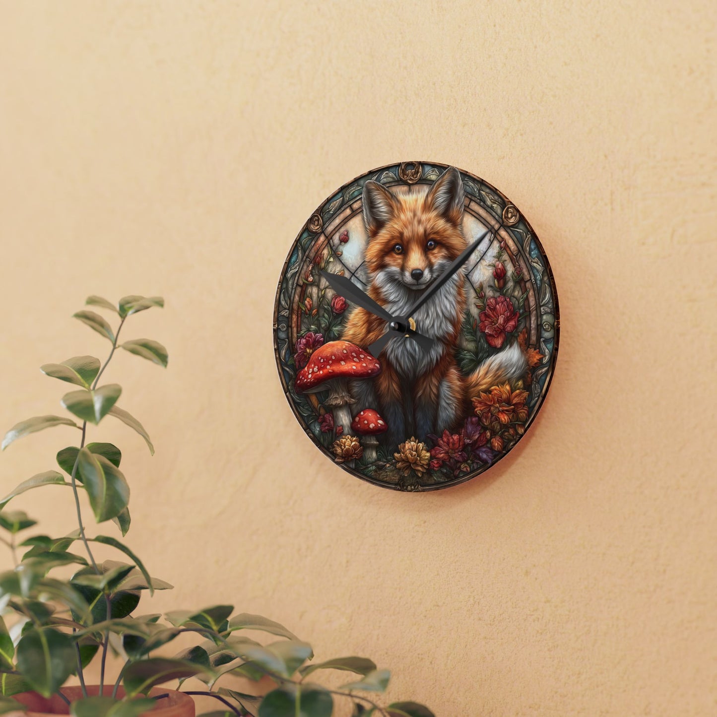 Autumn Fox Wall Clock
