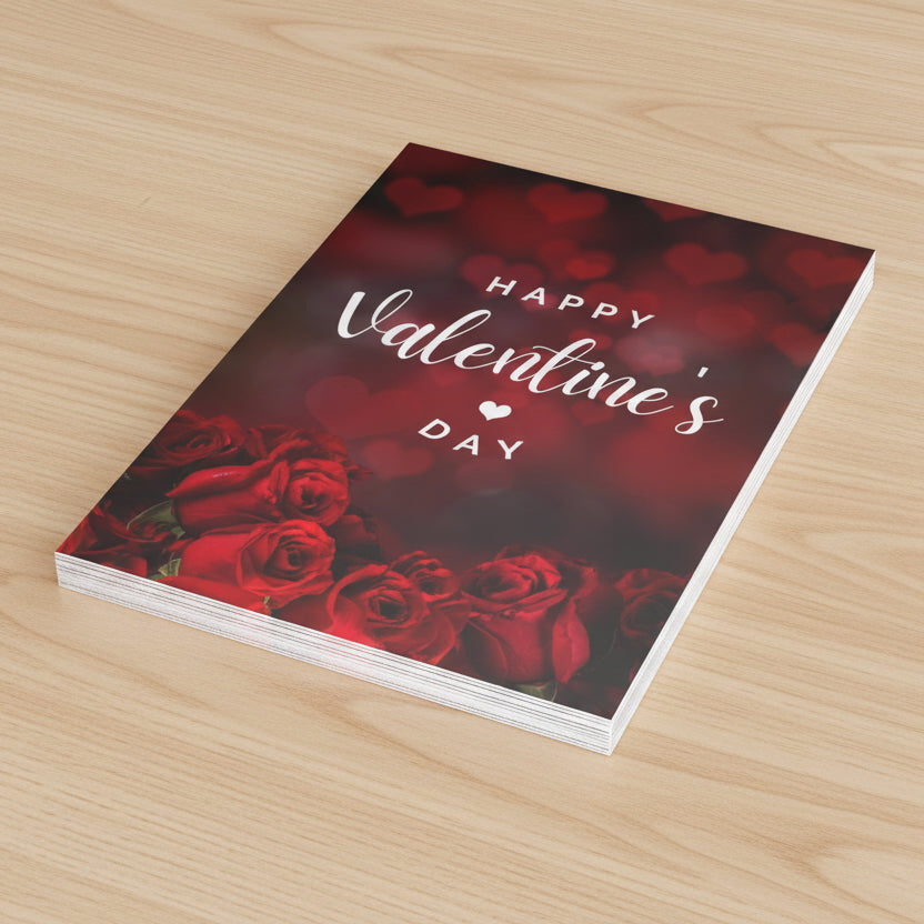 Happy Valentine's Day Greeting Card – Pack of 1 or 10