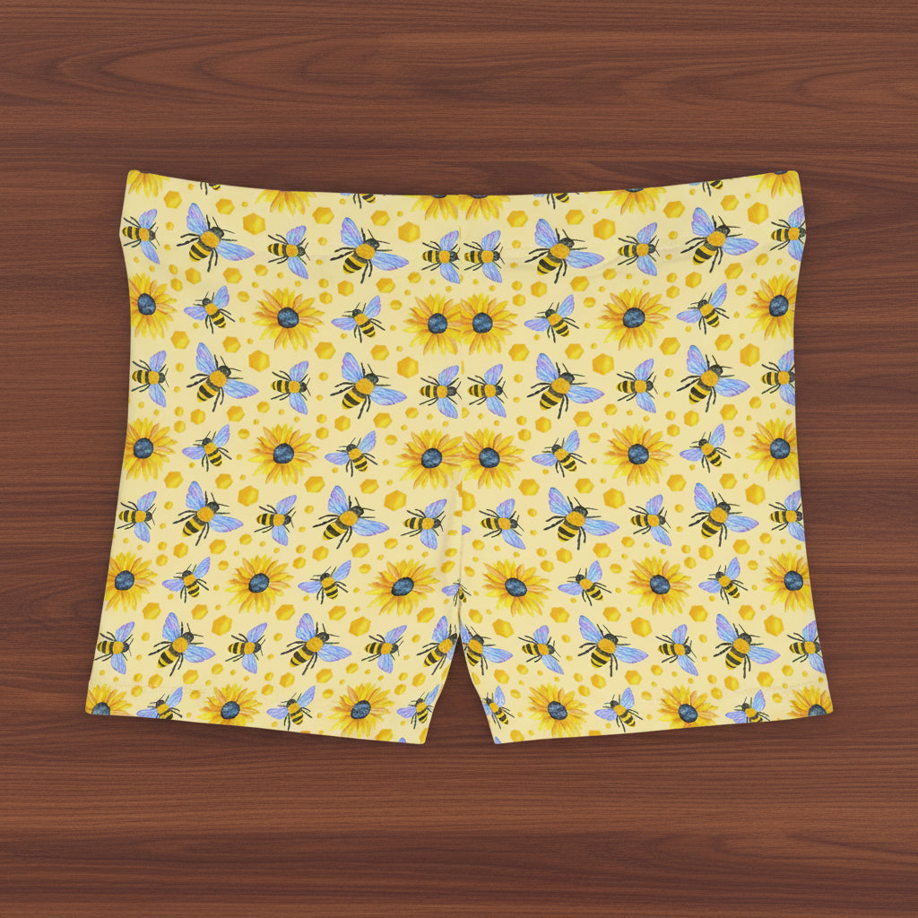 Sunflowers and Bees Women's Bike Shorts
