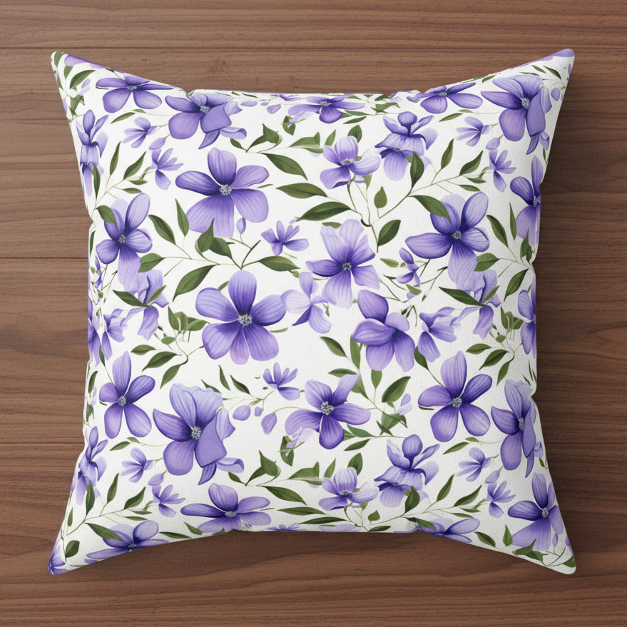 Violet Vines Faux Suede Pillow