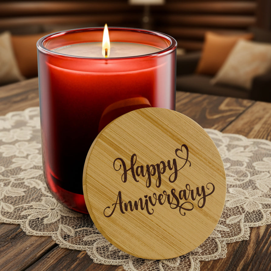 Happy Anniversary 14oz Engraved Soy Candle | Scented Gift Candle